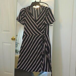 A New Day Striped Wrap Dress